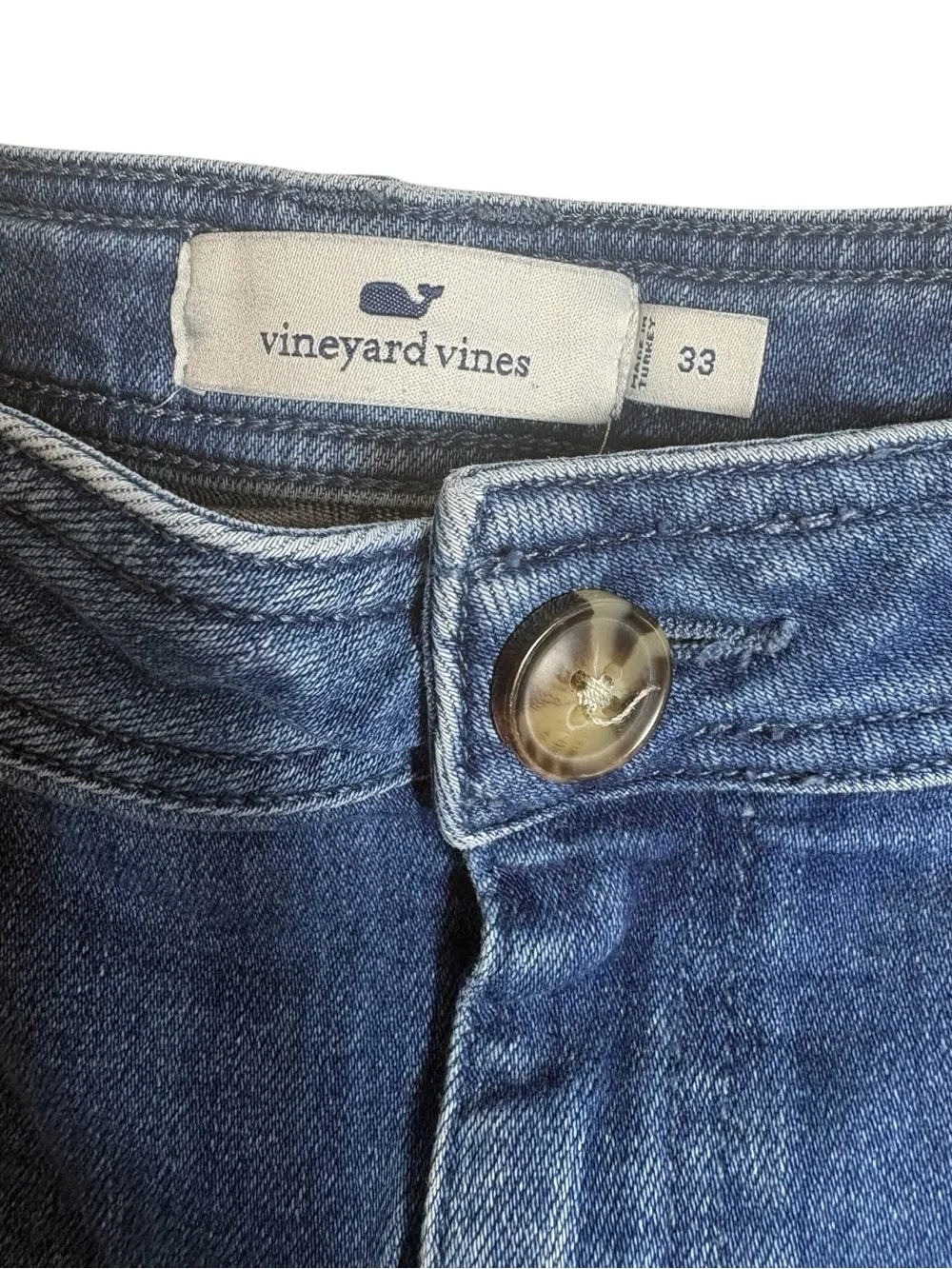 VINEYARD VINES High-Rise Straight Cropped Jeans in Medium Blue Size 32 — TRENDY! - Picture 9 of 12